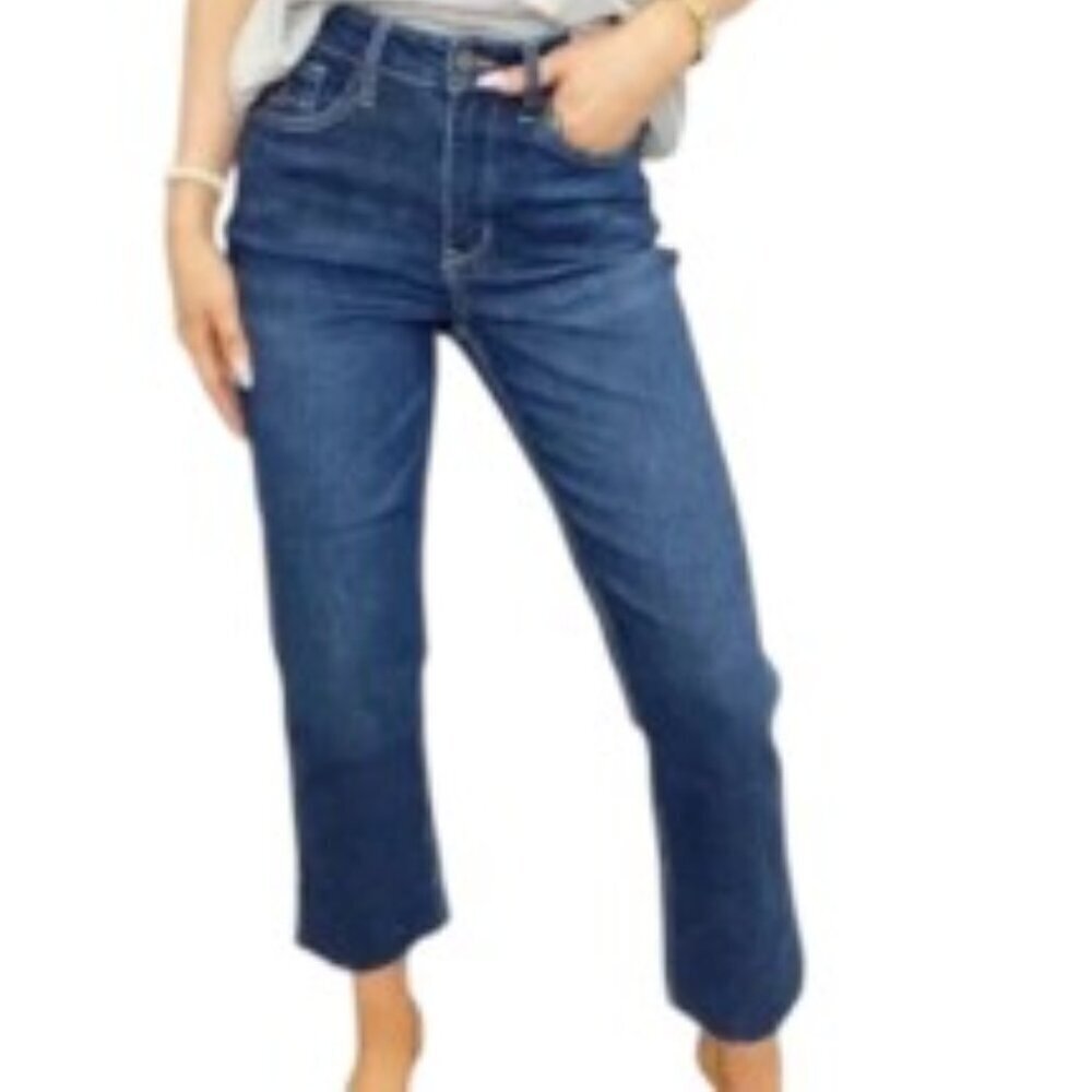 Judy Blue High Waist Cropped Straight Fit with Side Slit Jeans 27